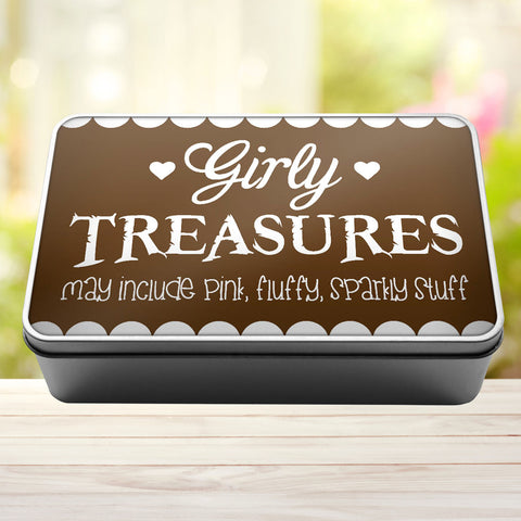 Buy brown Girly Treasures May Include Pink, Fluffy, Sparkly Stuff Storage Rectangle Tin