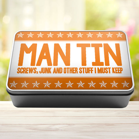 Buy orange Man Tin Screws, Junk and Other Stuff I Must Keep Storage Rectangle Tin