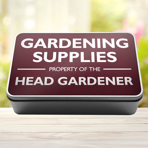 Buy burgundy Gardening Supplies Property Of The Head Gardener Storage Rectangle Tin