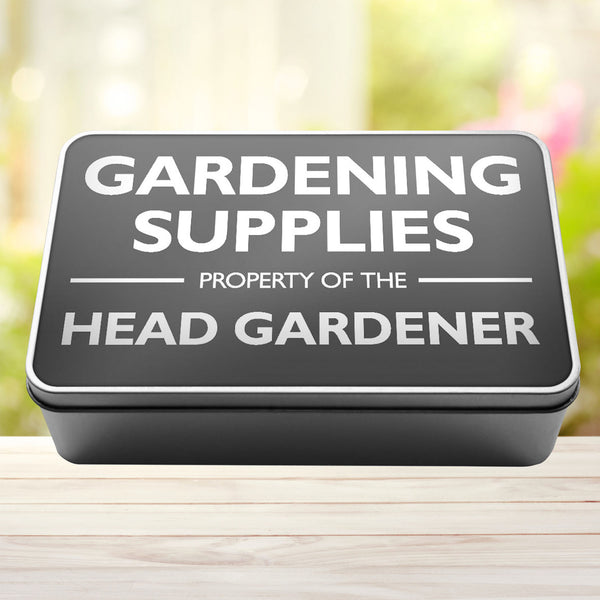 Gardening Supplies Property Of The Head Gardener Storage Rectangle Tin - 6