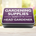 Gardening Supplies Property Of The Head Gardener Storage Rectangle Tin - 9