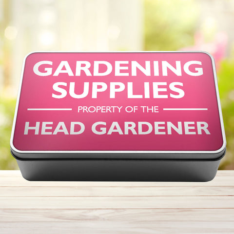 Buy pink Gardening Supplies Property Of The Head Gardener Storage Rectangle Tin