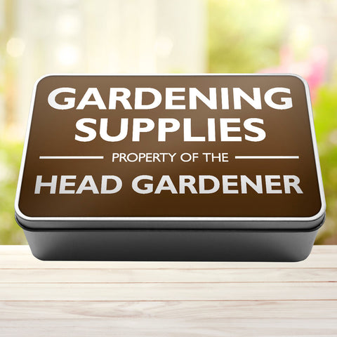Buy brown Gardening Supplies Property Of The Head Gardener Storage Rectangle Tin