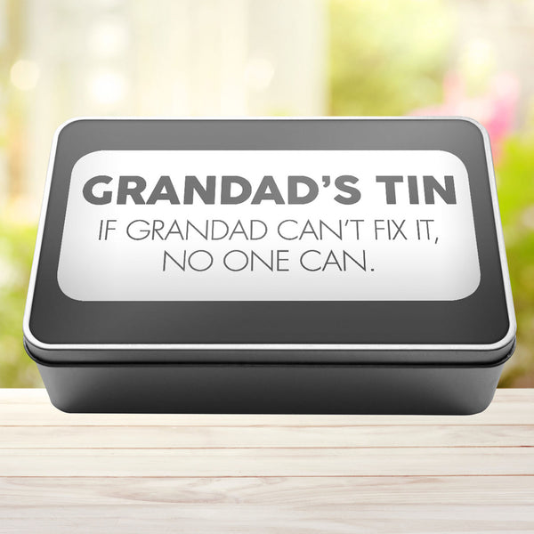 Grandad's Tin If Grandad Can't Fix It No One Can Tin Storage Rectangle Tin - 6