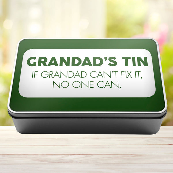 Grandad's Tin If Grandad Can't Fix It No One Can Tin Storage Rectangle Tin - 5