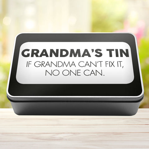 Grandma's Tin If Grandma Can't Fix It No One Can Tin Storage Rectangle Tin - 0