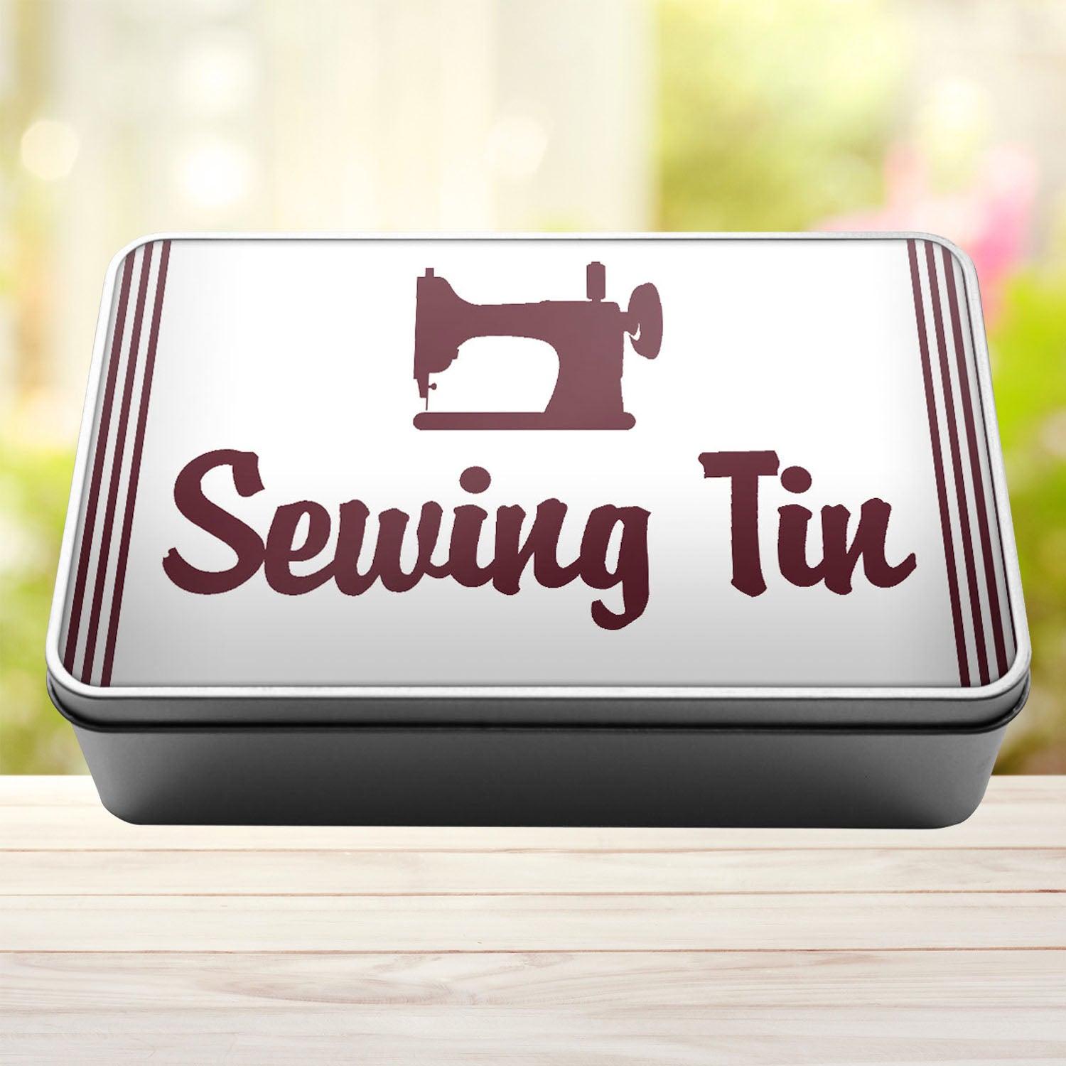 Sewing Tin Storage Rectangle Tin - Perham Prints