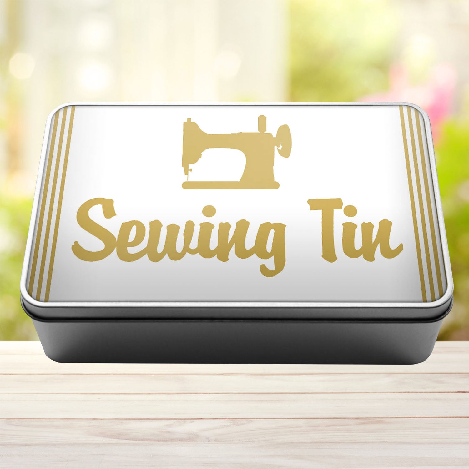 Sewing Tin Storage Rectangle Tin - Perham Prints