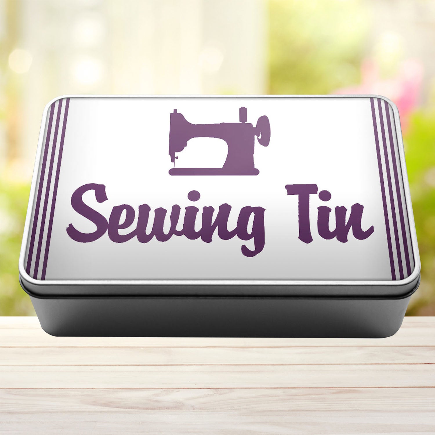 Sewing Tin Storage Rectangle Tin - Perham Prints