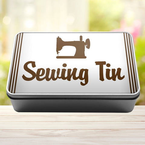 Buy brown Sewing Tin Storage Rectangle Tin