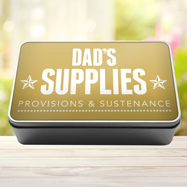 Dad's Supplies Provisions and Sustenance Tin Storage Rectangle Tin - 5