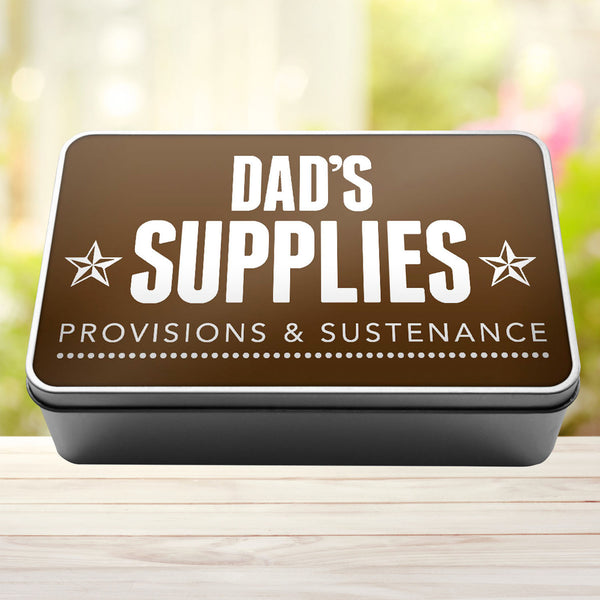 Dad's Supplies Provisions and Sustenance Tin Storage Rectangle Tin - 3