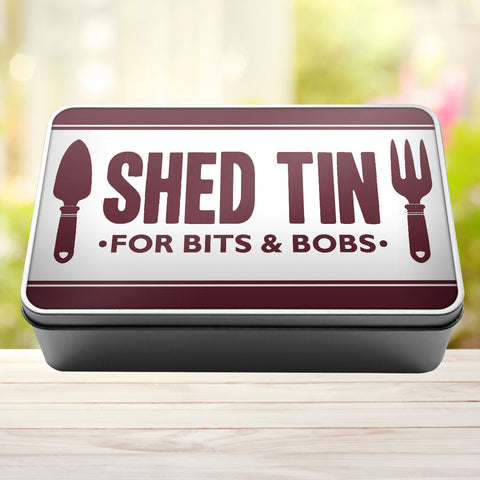 Buy burgundy Shed Tin For Bits And Bobs Storage Rectangle Tin
