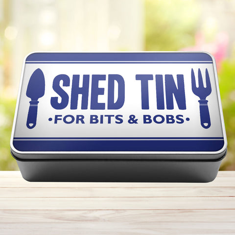 Buy royal-blue Shed Tin For Bits And Bobs Storage Rectangle Tin