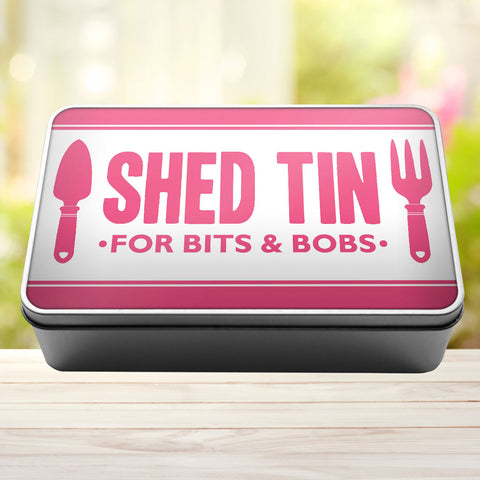 Buy pink Shed Tin For Bits And Bobs Storage Rectangle Tin