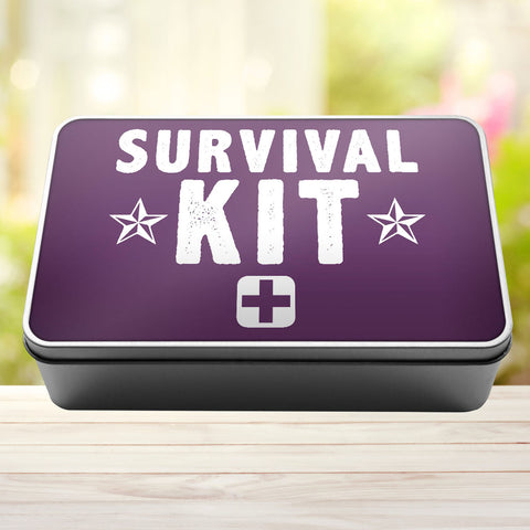 Buy purple Survival Kit Storage Rectangle Tin