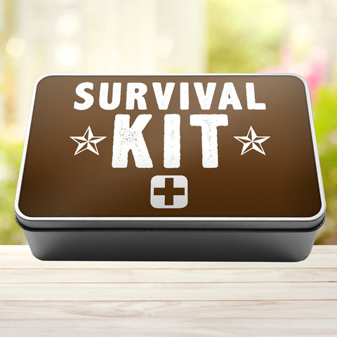 Buy brown Survival Kit Storage Rectangle Tin