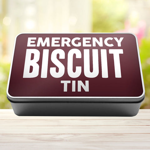 Buy burgundy Emergency Biscuit Tin Storage Rectangle Tin