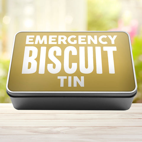 Buy gold Emergency Biscuit Tin Storage Rectangle Tin