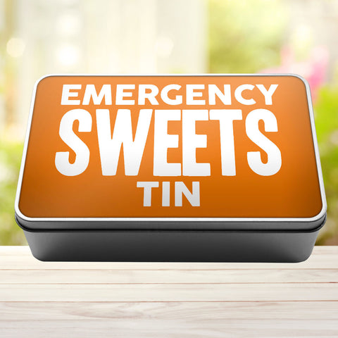 Buy orange Emergency Sweets Tin Storage Rectangle Tin