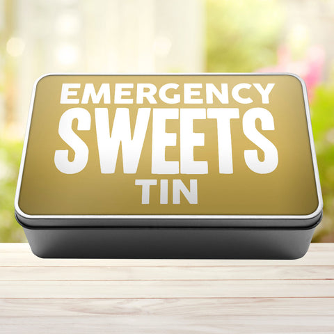 Buy gold Emergency Sweets Tin Storage Rectangle Tin