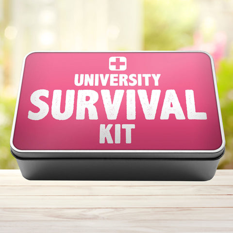 Buy pink University Survival Kit Tin Storage Rectangle Tin
