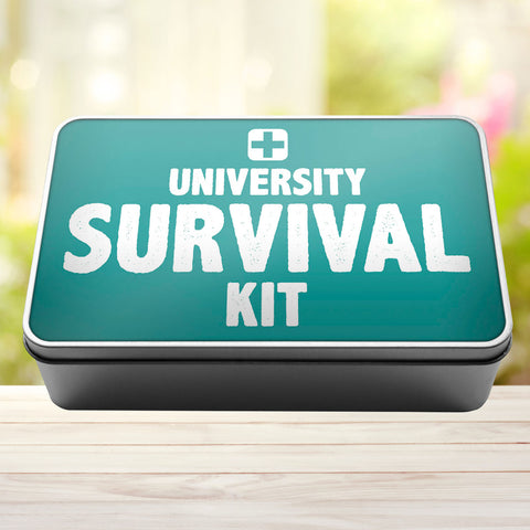 Buy turquoise University Survival Kit Tin Storage Rectangle Tin