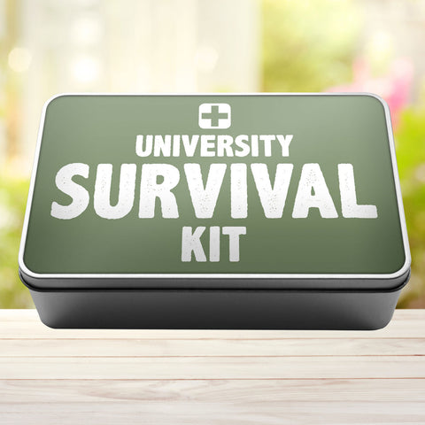 Buy sage-green University Survival Kit Tin Storage Rectangle Tin