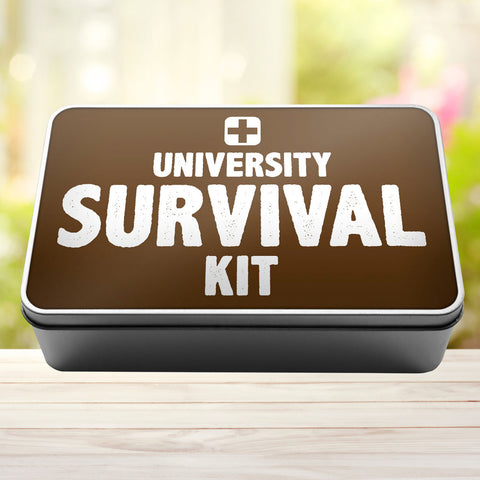 Buy brown University Survival Kit Tin Storage Rectangle Tin