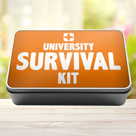 Buy orange University Survival Kit Tin Storage Rectangle Tin