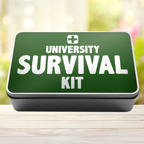Buy green University Survival Kit Tin Storage Rectangle Tin