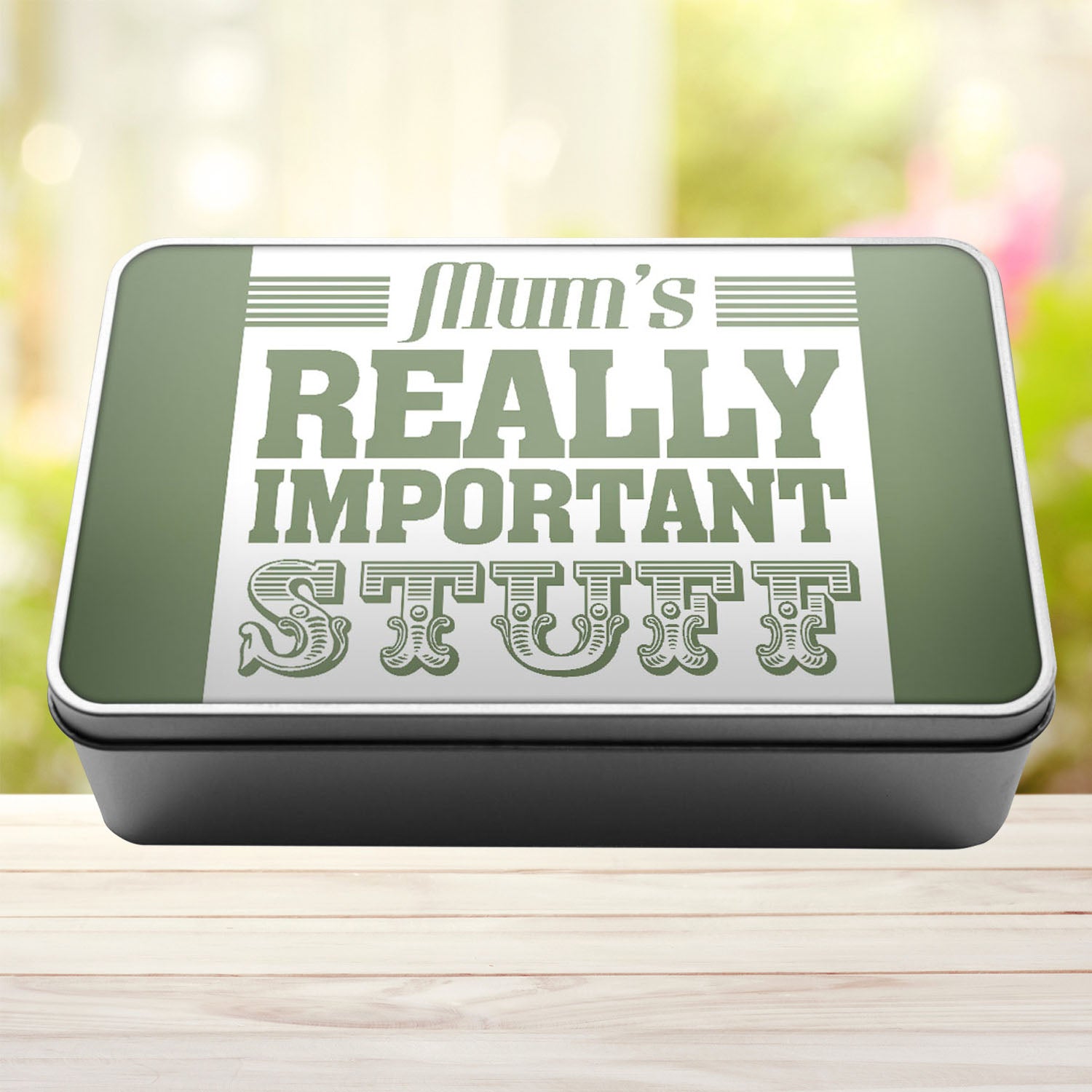 Mum's Really Important Stuff Tin Storage Rectangle Tin