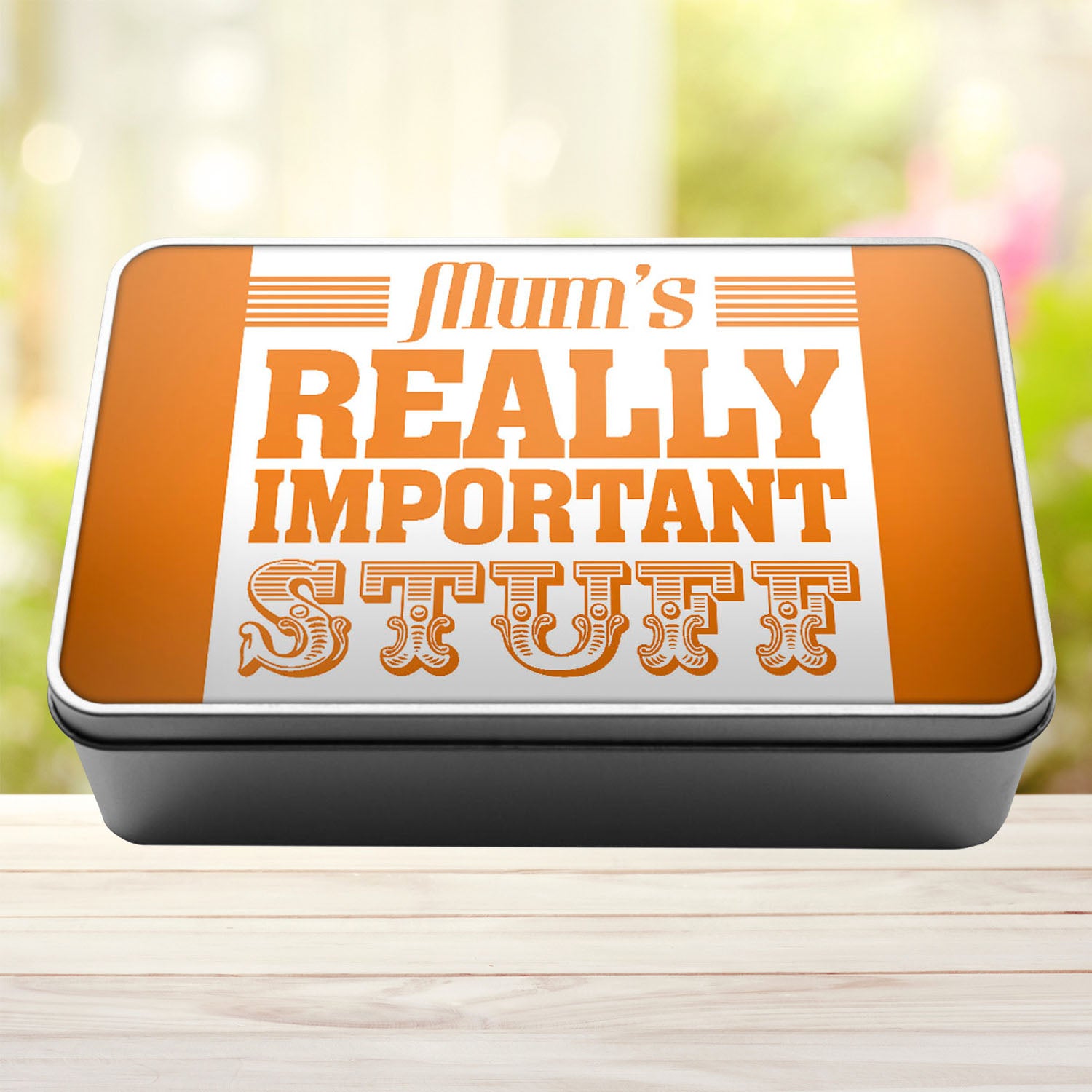 Mum's Really Important Stuff Tin Storage Rectangle Tin