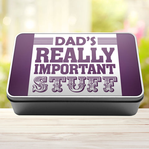 Buy purple Dad&#39;s Really Important Stuff Tin Storage Rectangle Tin