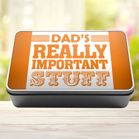 Buy orange Dad&#39;s Really Important Stuff Tin Storage Rectangle Tin