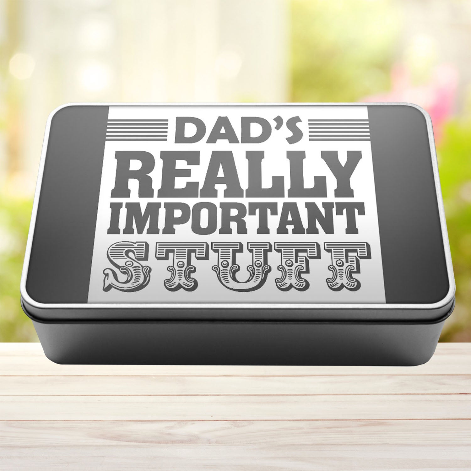 Dad's Really Important Stuff Tin Storage Rectangle Tin