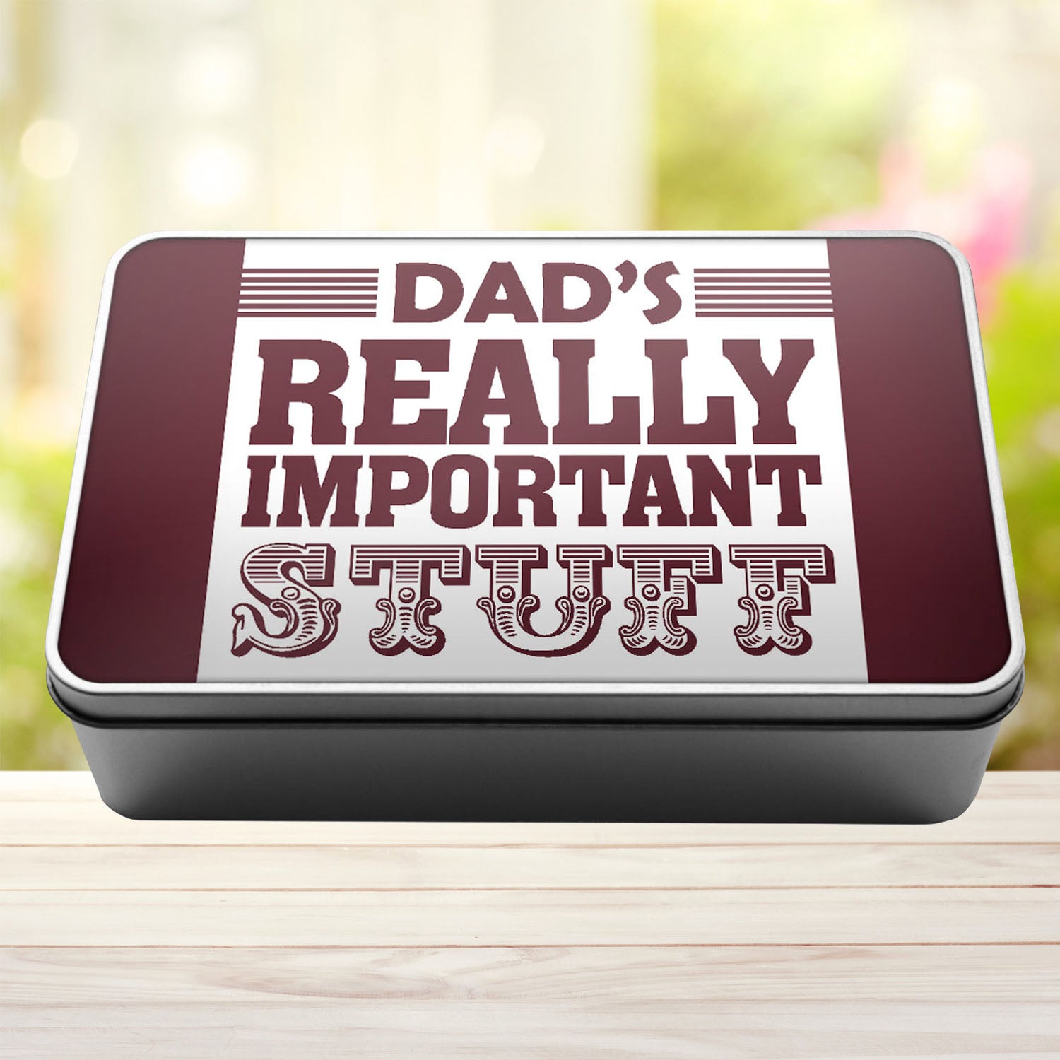 Dad's Really Important Stuff Tin Storage Rectangle Tin