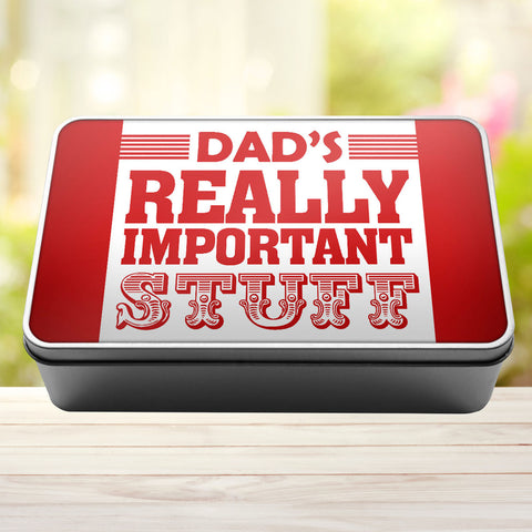 Buy red Dad&#39;s Really Important Stuff Tin Storage Rectangle Tin