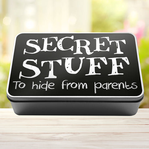 Secret Stuff To Hide From Parents Tin Storage Rectangle Tin - 0
