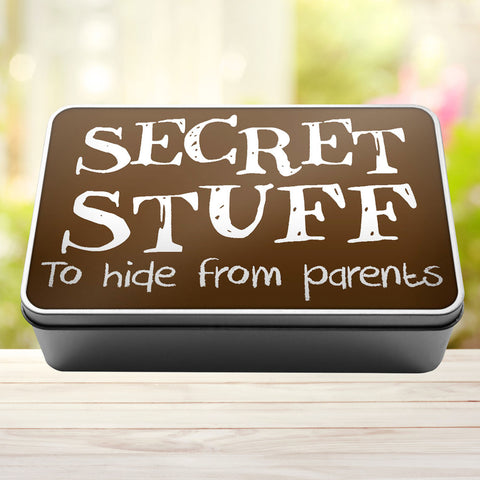 Buy brown Secret Stuff To Hide From Parents Tin Storage Rectangle Tin