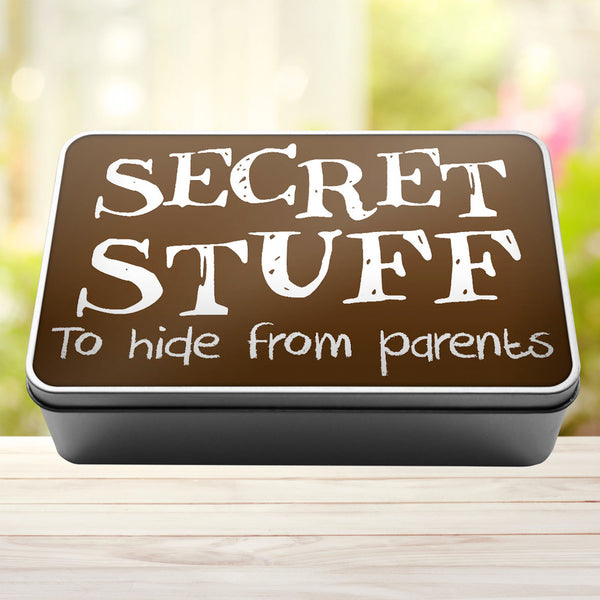 Secret Stuff To Hide From Parents Tin Storage Rectangle Tin - 3