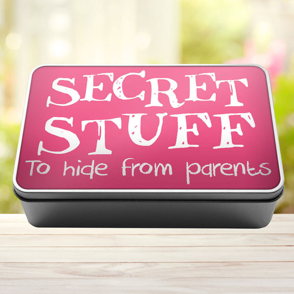 Secret Stuff To Hide From Parents Tin Storage Rectangle Tin - 8