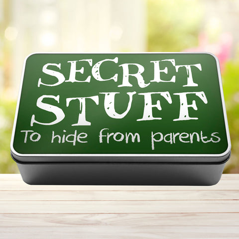 Secret Stuff To Hide From Parents Tin Storage Rectangle Tin