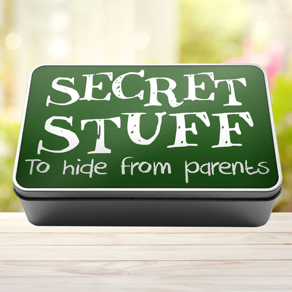 Secret Stuff To Hide From Parents Tin Storage Rectangle Tin - 1