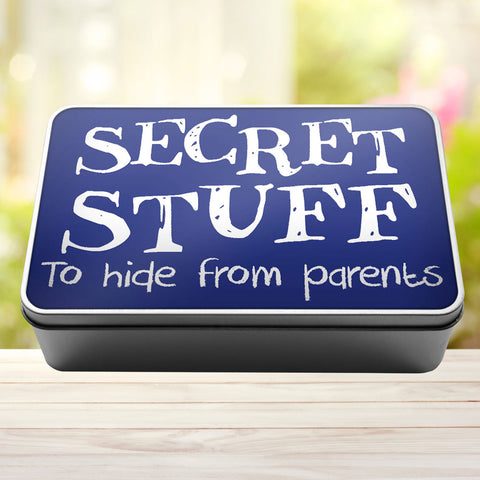 Buy royal-blue Secret Stuff To Hide From Parents Tin Storage Rectangle Tin