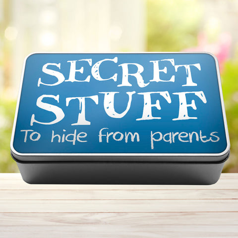 Buy sky-blue Secret Stuff To Hide From Parents Tin Storage Rectangle Tin