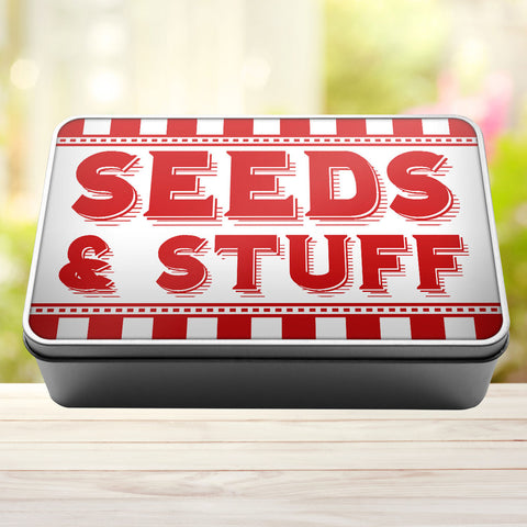 Buy red Seeds And Stuff Tin Storage Rectangle Tin
