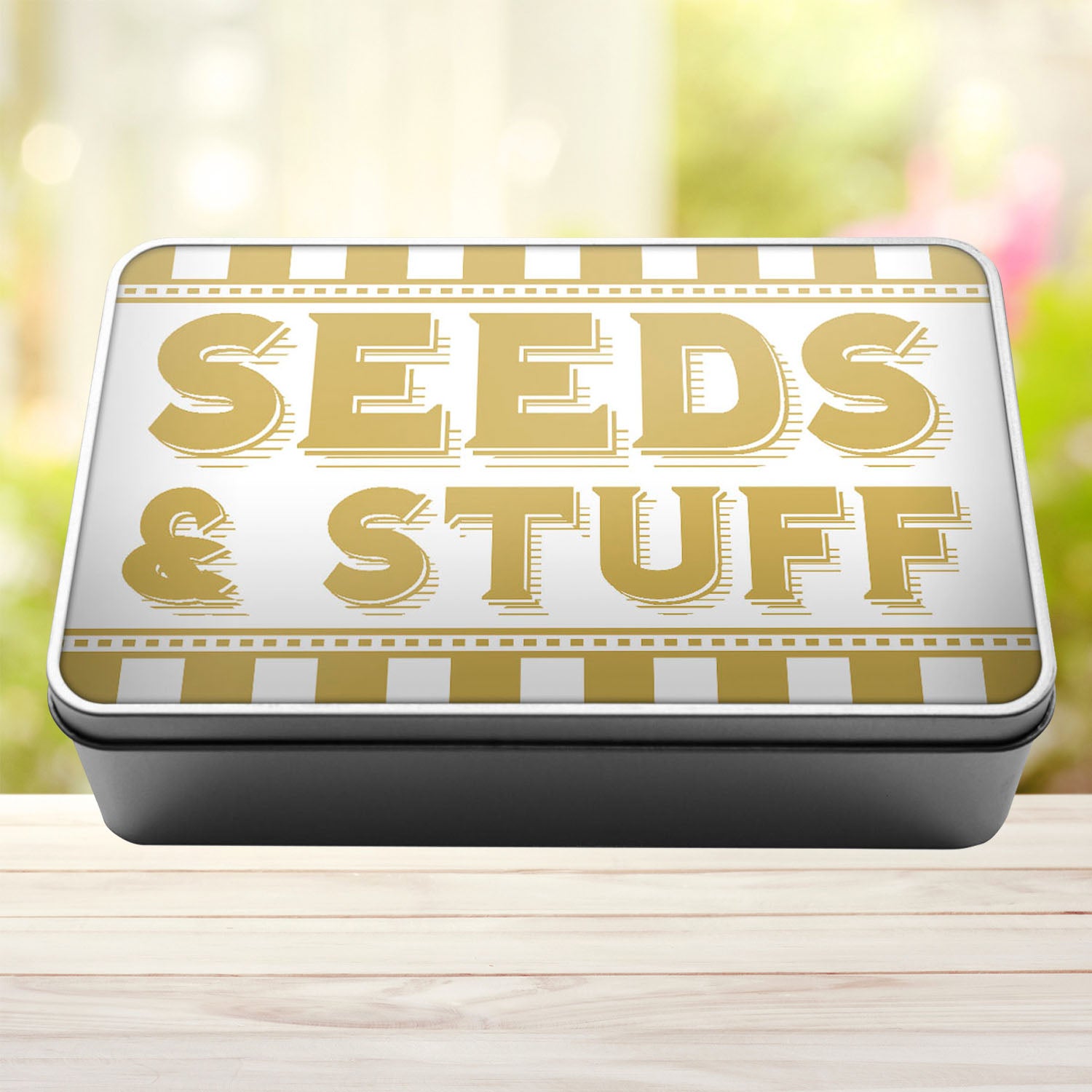 Seeds And Stuff Tin Storage Rectangle Tin