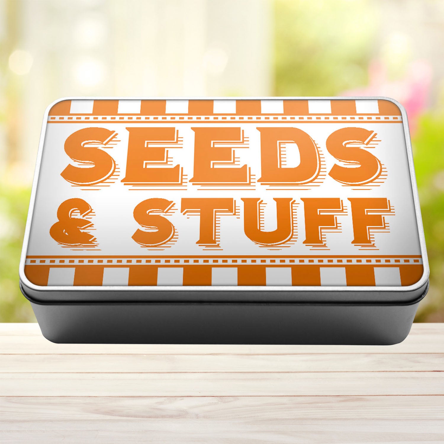 Seeds And Stuff Tin Storage Rectangle Tin