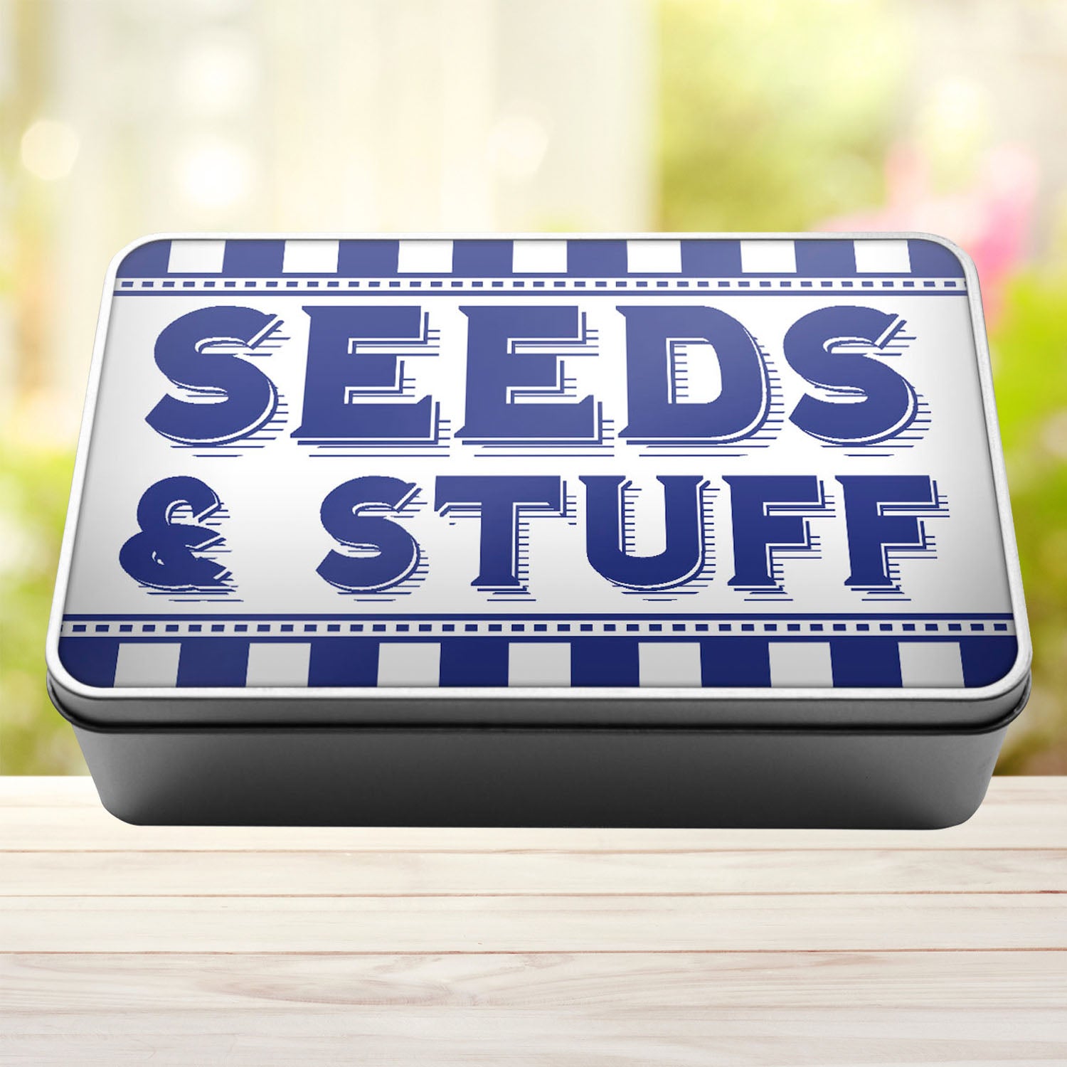 Seeds And Stuff Tin Storage Rectangle Tin